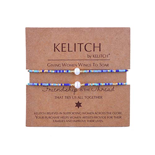 KELITCH 2 Stücke Damen Miyuki Perlen Verstellbare Armbänder Boho Freundschaftsarmbänder Neue Perlenarmbänder Schmuckset (180001V) KELITCH 2 Stücke Damen Miyuki Perlen Verstellbare Armbänder Boho Freundschaftsarmbänder Neue Perlenarmbänder Schmuckset (180001V) von KELITCH