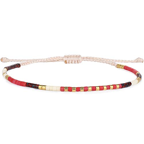 KELITCH Damen Freundschaftsarmbänder Miyuki Perlen Strang Armbänder Armreifen Handgefertigte Boho Charm Schmuck von KELITCH