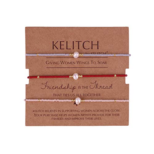 KELITCH 3 Stück Handgemachtes Freundschaftsarmband Miyuki Perlenarmband Lucky Mini Fancy Armband Fashion Kettenarmband für Frauen (Farbe 02K) von KELITCH