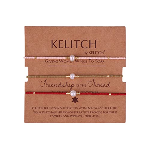 KELITCH 3 Stücke Perlenarmbänder Farbe Miyuki Perlen Charm Freundschaftsarmbänder Handgefertigte verstellbare Armbänder für Damen Mädchen von KELITCH