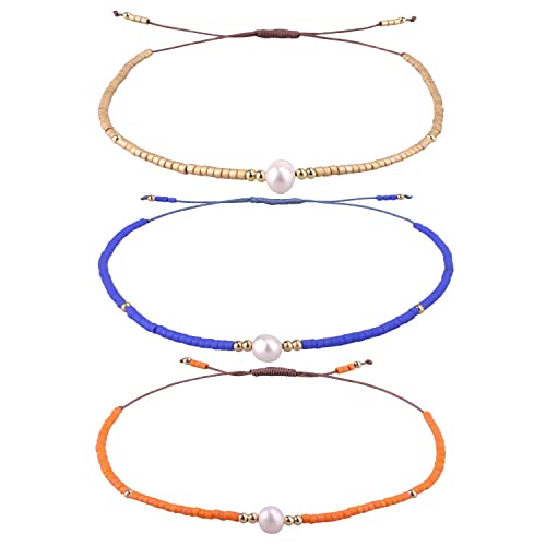 KELITCH 3 Stücke Perlenarmbänder Farbe Miyuki Perlen Charm Freundschaftsarmbänder Handgefertigte verstellbare Armbänder für Damen Mädchen von KELITCH