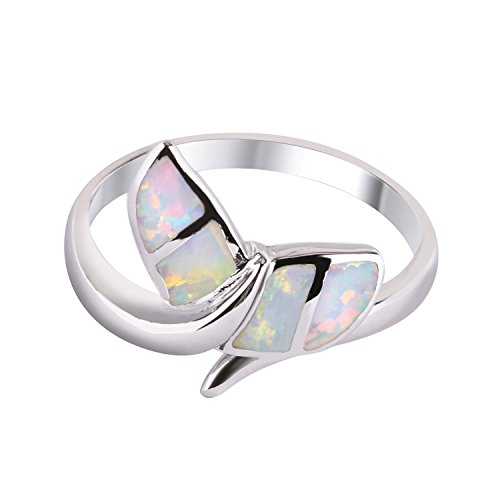 KELITCH 925 Sterling Silber Edelsteine Ringe Flügel Gestapelt Ringe Mode Romantisch Ringe Zum Mädchen Frau von KELITCH