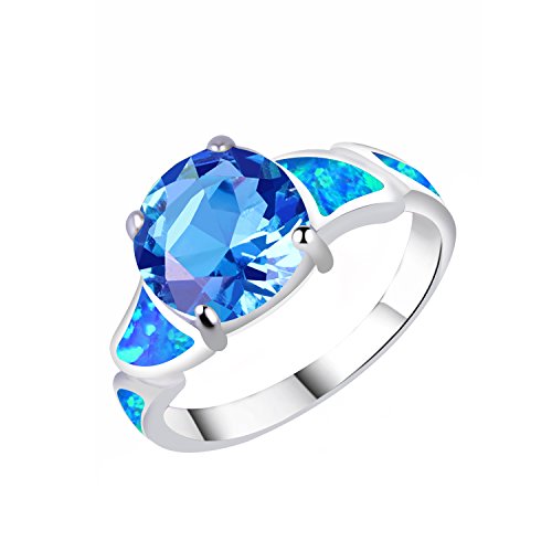 KELITCH 925 Sterling Silber Kristall Ringe Handgefertigt Opal Ringe Freundschaft Charme Ringe Zum Mädchen Frau von KELITCH