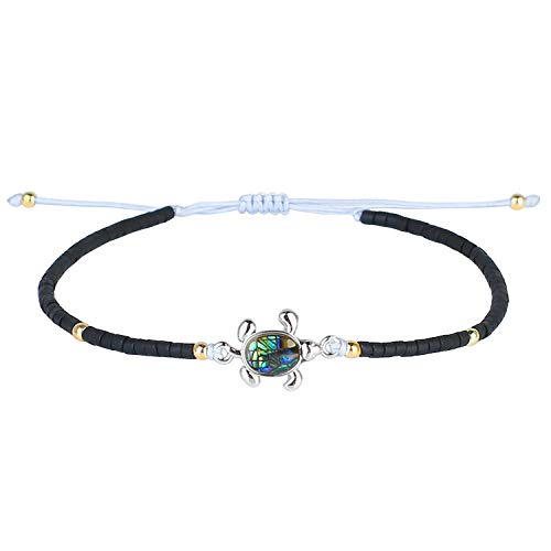 KELITCH Damen Schöne Schildkröte Charm Armbänder Abalone Shell Miyuki Perlen Armbänder Einstellbare Freundschaftsarmbänder von KELITCH