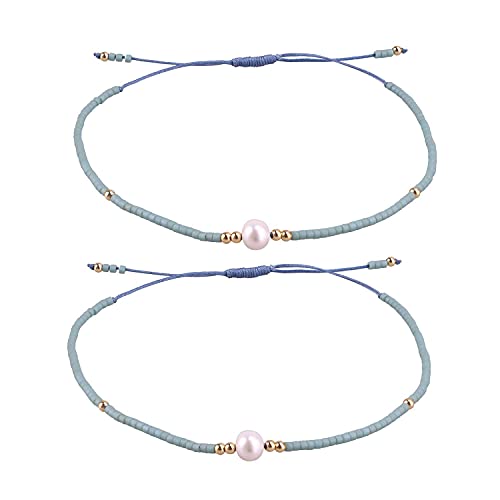 KELITCH 3 Stücke Perlenarmbänder Farbe Miyuki Perlen Charm Freundschaftsarmbänder Handgefertigte verstellbare Armbänder für Frauen Mädchen (01S) von KELITCH