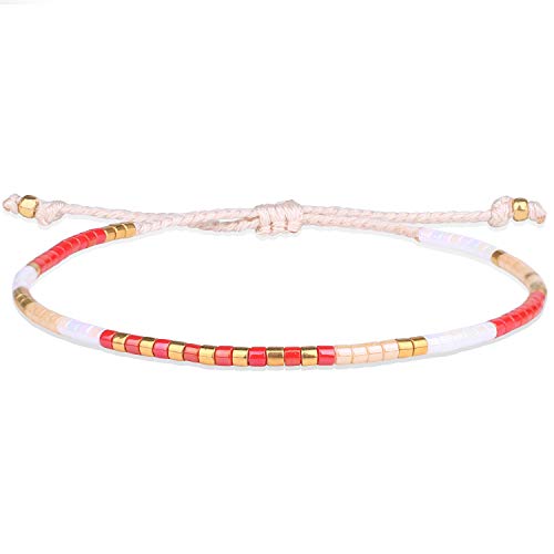 KELITCH Damen Freundschaftsarmbänder Miyuki Perlen Strang Armbänder Armreifen Handgefertigte Boho Charm Schmuck von KELITCH