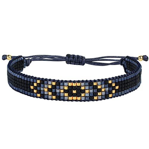 KELITCH Armband für Damen Breite Miyuki Bands Regenbogen Farbe Multi Muster Baumwolle Linie Reef Knoten für die Anpassung Mode Schmuck Set von KELITCH