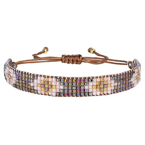 KELITCH Armband für Damen Breite Miyuki Bands Regenbogen Farbe Multi Muster Baumwolle Linie Reef Knoten für die Anpassung Mode Schmuck Set von KELITCH