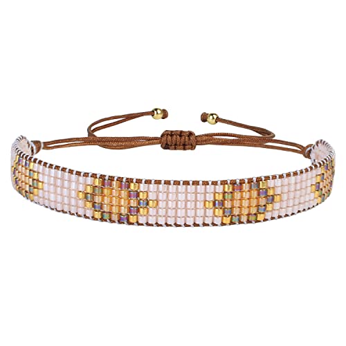 KELITCH Armband für Damen Breite Miyuki Bands Regenbogen Farbe Multi Muster Baumwolle Linie Reef Knoten für die Anpassung Mode Schmuck Set von KELITCH