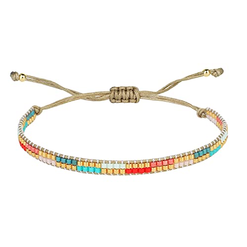 KELITCH Armband für Damen Breite Miyuki Bands Regenbogen Farbe Multi Muster Baumwolle Linie Reef Knoten für die Anpassung Mode Schmuck Set KELITCH Armband für Damen Breite Miyuki Bands Regenbogen Farbe Multi Muster Baumwolle Linie Reef Knoten für die Anpassung Mode Schmuck Set von KELITCH