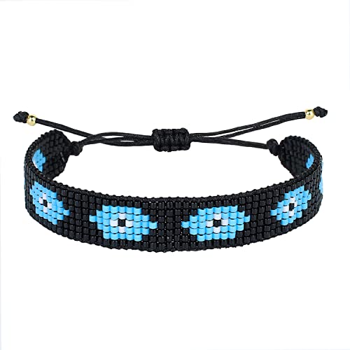 KELITCH Armband für Damen Breite Miyuki Bands Regenbogen Farbe Multi Muster Baumwolle Linie Reef Knoten für die Anpassung Mode Schmuck Set von KELITCH
