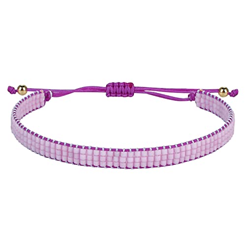 KELITCH Armband für Damen Perlen mit Miyuki-Perlen Evil Eye Dekoration Unelastisches dünnes Band Handgelenk Strang stapelbares Armband Damen Modeschmuck Set von KELITCH