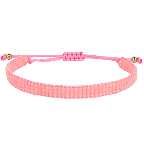 KELITCH Armband für Damen Perlen mit Miyuki-Perlen Goldenes Herz Dekoration Unelastisches dünnes Band Handgelenk Strang stapelbares Armband Damen Modeschmuck Set von KELITCH