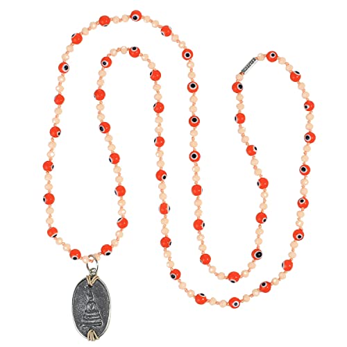 KELITCH Augen Kristall Perlen Halsketten Vintage Buddha Anhänger Halsketten Handgefertigt Schmuck von KELITCH