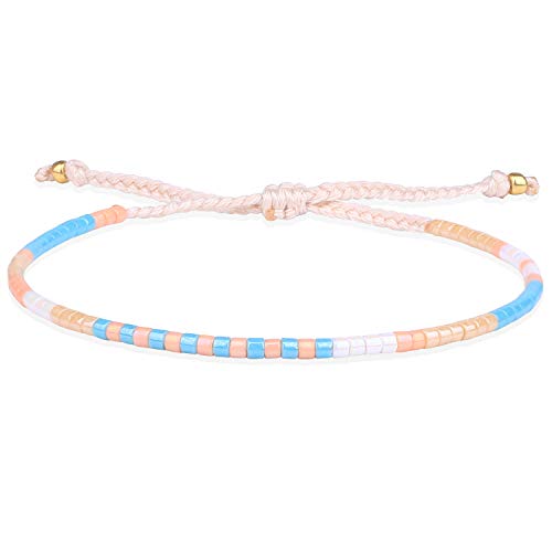KELITCH Boho-Farbe Kristall Muschel Perlen Freundschaftsarmbänder Handgemachte Strand Armband Armreifen Schmuck Für Frauen (Bunte) von KELITCH