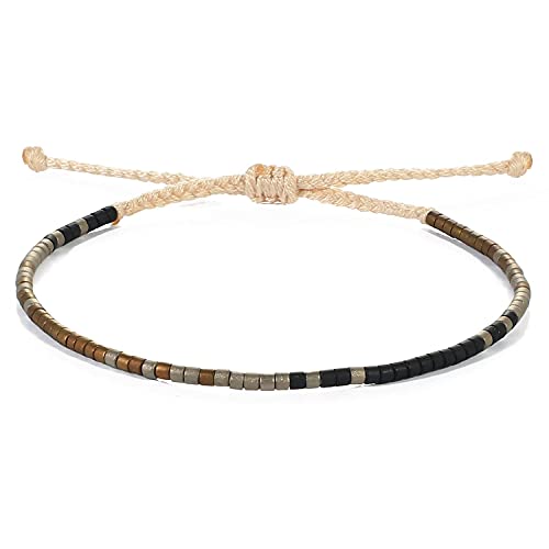 KELITCH Boho-Farbe Kristall Shell Perlen Freundschaft Armbänder Handgemachte Strand Armband Armreifen Schmuck Für Frauen (Farbe B) von KELITCH