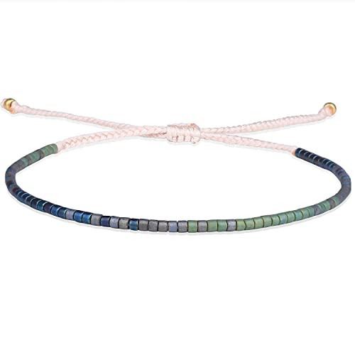 KELITCH Boho-Farbe Kristall Shell Perlen Freundschaft Armbänder Handgemachte Strand Armband Armreifen Schmuck Für Frauen (Farbe C) von KELITCH