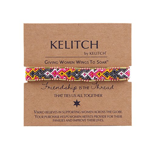 KELITCH Bonbonfarbenes Seidenwickelarmband breit BOHO Stil handgewebtes Armband Freundschaft Armband Manschetten KELITCH Bonbonfarbenes Seidenwickelarmband breit BOHO Stil handgewebtes Armband Freundschaft Armband Manschetten von KELITCH