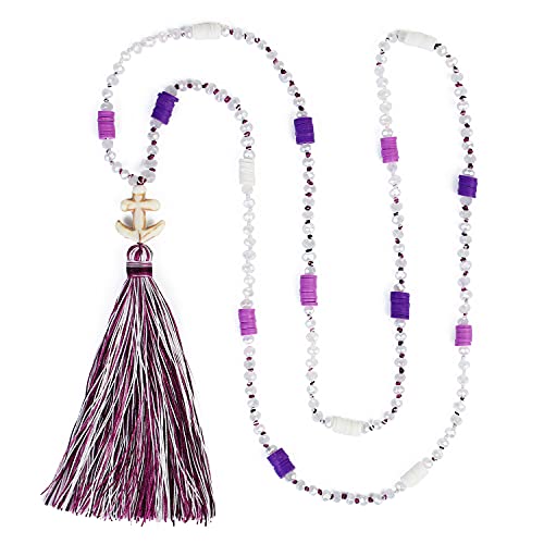 KELITCH Bunte Anker Quaste Anhänger Halsketten Handgemachte HEISHI Kristall Perlenketten Y-Form Stil KELITCH Bunte Anker Quaste Anhänger Halsketten Handgemachte HEISHI Kristall Perlenketten Y-Form Stil von KELITCH