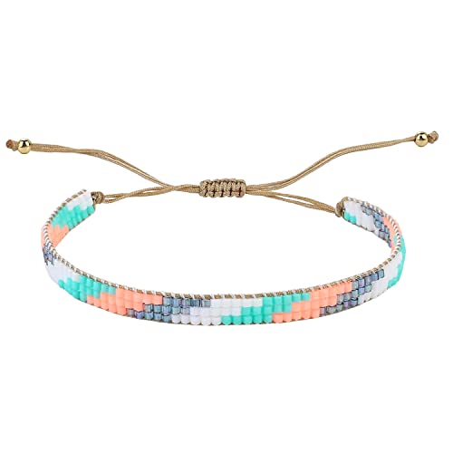 KELITCH Bunte Boho Freundschaftsarmbänder Miyuki Perlen Strand Armbänder Damen Stapelbar Schmuck von KELITCH
