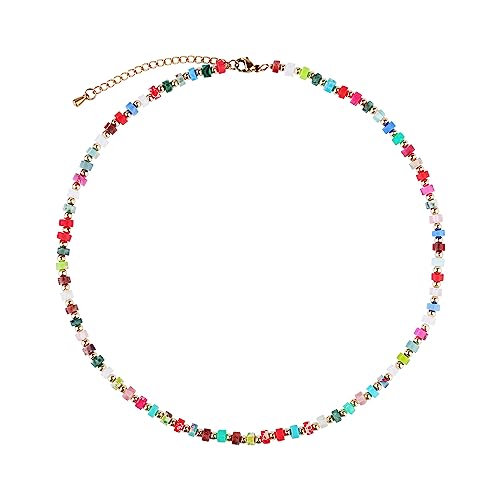 KELITCH Bunte Choker Halsketten Mix Naturstein Perlen Halsketten Statement Halsketten Schmuck von KELITCH