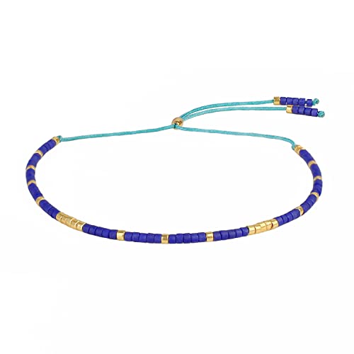 KELITCH Neue Miyuki Seed Bead Wrap Armbänder Gewebte böhmische Freundschaftsarmbänder Armreifen für Damen (Blau 1A) von KELITCH