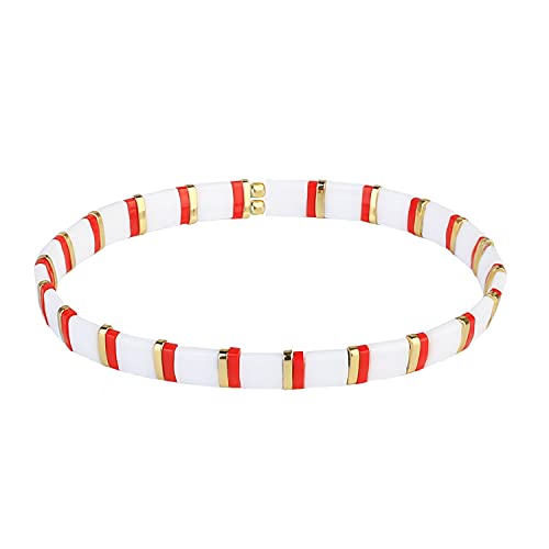 KELITCH Bunte Strand Stretch Armbänder Tila Beads Armbänder Boho Freundschaftsarmbänder Charm Armbänder für Damen von KELITCH