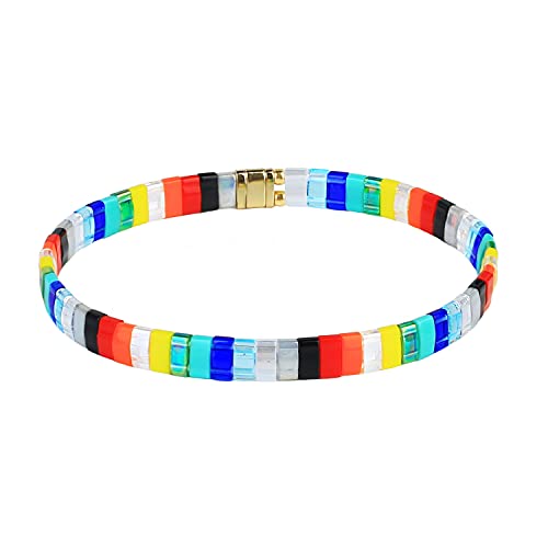 KELITCH Bunte Strand Stretch Armbänder Tila Beads Armbänder Boho Freundschaftsarmbänder Charm Armbänder für Damen KELITCH Bunte Strand Stretch Armbänder Tila Beads Armbänder Boho Freundschaftsarmbänder Charm Armbänder für Damen von KELITCH