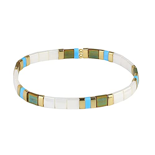 KELITCH Bunte Strand Stretch Armbänder Tila Beads Armbänder Boho Freundschaftsarmbänder Charm Armbänder für Damen KELITCH Bunte Strand Stretch Armbänder Tila Beads Armbänder Boho Freundschaftsarmbänder Charm Armbänder für Damen von KELITCH