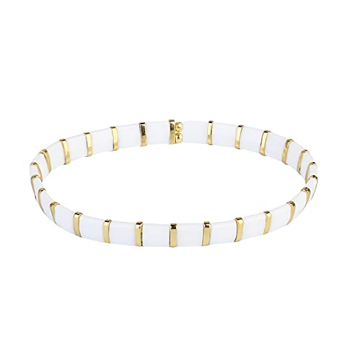 KELITCH Bunte Strand Stretch Armbänder Tila Beads Armbänder Boho Freundschaftsarmbänder Charm Armbänder für Damen von KELITCH