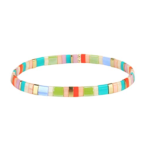 KELITCH Bunte Tila Perlen Armbänder Damen Mode Elastische Armbänder Charme Handgemachte Perlen Armbänder Schmuck Für Damen Freundschaft Armbänder von KELITCH