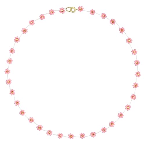 KELITCH Daisy Blume Choker Halsketten Handgemachte bunte Perlen Halsketten für Damen Strand Halsketten KELITCH Daisy Blume Choker Halsketten Handgemachte bunte Perlen Halsketten für Damen Strand Halsketten von KELITCH
