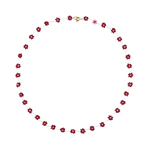 KELITCH Daisy Blume Choker Halsketten Handgemachte bunte Perlen Halsketten für Damen Strand Halsketten KELITCH Daisy Blume Choker Halsketten Handgemachte bunte Perlen Halsketten für Damen Strand Halsketten von KELITCH