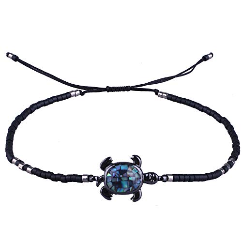 KELITCH Damen Abalone Muschel Armbänder 925 Silber Schildkröte Charm Armbänder Freundschaftsarmbänder Miyuki Rocailles Verstellbare Armbänder KELITCH Damen Abalone Muschel Armbänder 925 Silber Schildkröte Charm Armbänder Freundschaftsarmbänder Miyuki Rocailles Verstellbare Armbänder von KELITCH