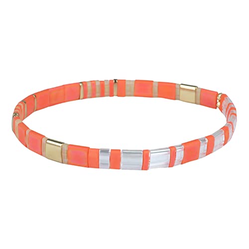 KELITCH Damen Armbänder Tila Perlen Miyuki Perlen Goldene Perlen Elastische Wrap für die Anpassung stapelbar Mode Schmuck Set für Damen von KELITCH