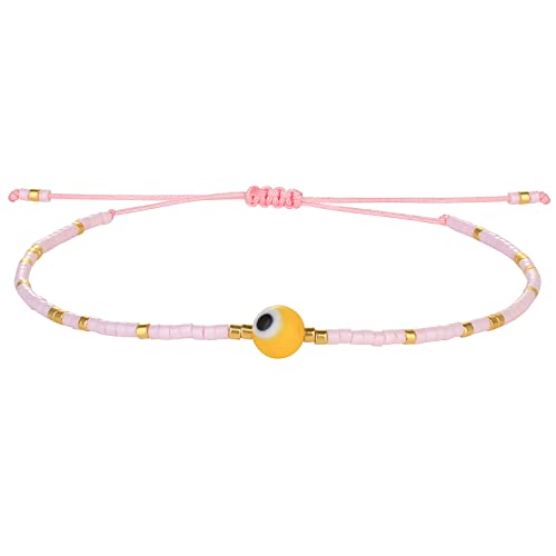 KELITCH Damen Armband Verstellbar Handgefertigt Böser Blick Perlenarmband Stapelbarer Armreif KELITCH Damen Armband Verstellbar Handgefertigt Böser Blick Perlenarmband Stapelbarer Armreif von KELITCH