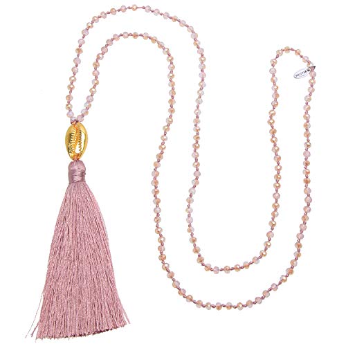 KELITCH Damen Böhmische Quaste Anhänger Halskette Quaste Halsketten Handgemachte Kristall Mischen Perlen Stränge Halskette Neu von KELITCH