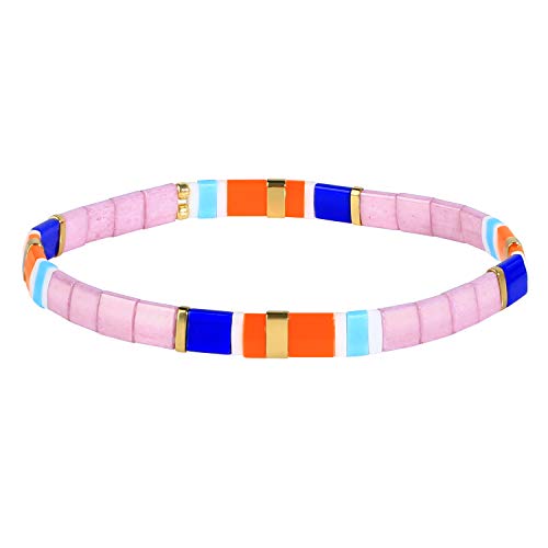 KELITCH Damen Stretch Bracelets Colorful Charme Freundschaft Armbänder Miyuki TILA Perlen Bracelets von KELITCH