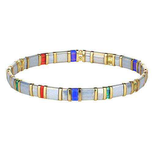 KELITCH Damen Charme Stretch BraceletsColorful Freundschaft Armbänder Candy Miyuki TILA Perlen Strang Armbänder von KELITCH