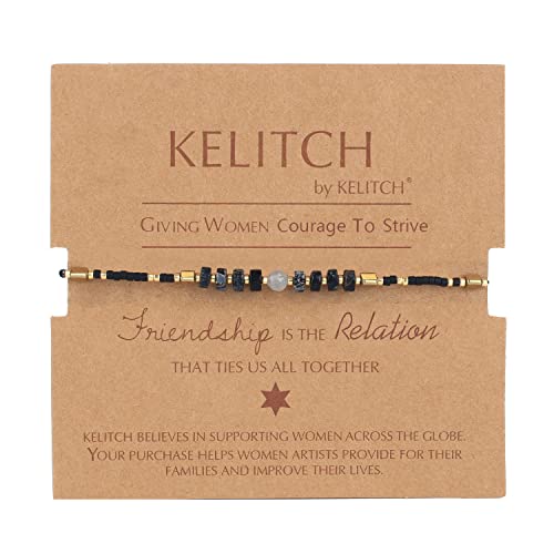 KELITCH Damen Freundschaft Armbänder Seed Perlen Stränge Armbänder Natürliche Kristall Einstellbar Armbänder Armreifen KELITCH Damen Freundschaft Armbänder Seed Perlen Stränge Armbänder Natürliche Kristall Einstellbar Armbänder Armreifen von KELITCH
