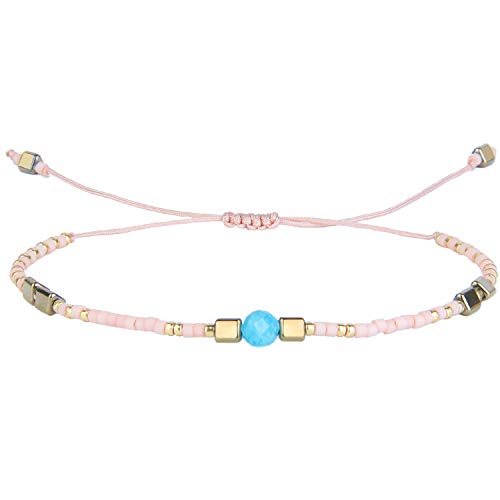 KELITCH Damen Freundschaft Armbänder Stapelbar Miyuki Samen Perlen Strang Armband Einstellbar Kristall Armbänder von KELITCH