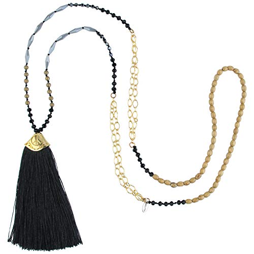 KELITCH Damen Goldketten Halskette Quaste Friedenszeichen Halsketten Türkis Achat Gemischte Halskette Quaste Halskette von KELITCH
