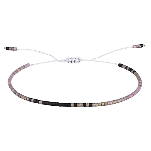 KELITCH Damen Kristall Freundschaftsarmbänder Handgemachte Neue Miyuki Perlen Charm Armbänder Armreifen (Lila H) von KELITCH