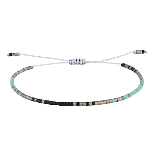 KELITCH Damen Kristall Freundschaftsarmbänder Handgemachte Neue Miyuki Perlen Charm Armbänder Armreifen (Tiffany Blau K) von KELITCH
