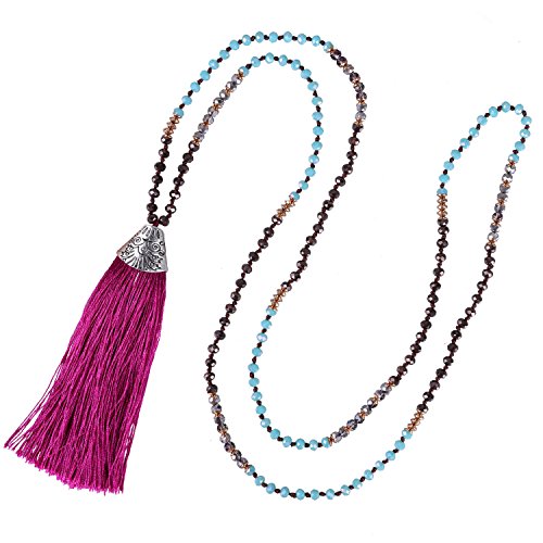 KELITCH Damen Kristall Halsketten Quaste Anhänger Halsketten 925 Silber Ketten Halsketten von KELITCH