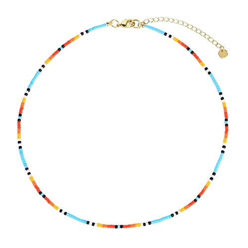 KELITCH Damen Miyuki Perlen Halsketten Kette Stapelbare Choker Halsketten Handgefertigter Schmuck von KELITCH