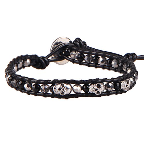 KELITCH Damen Onyx Armbänder 925 Silber Überzogene Schädel Armband Türkis Strang Armbänder KELITCH Damen Onyx Armbänder 925 Silber Überzogene Schädel Armband Türkis Strang Armbänder von KELITCH