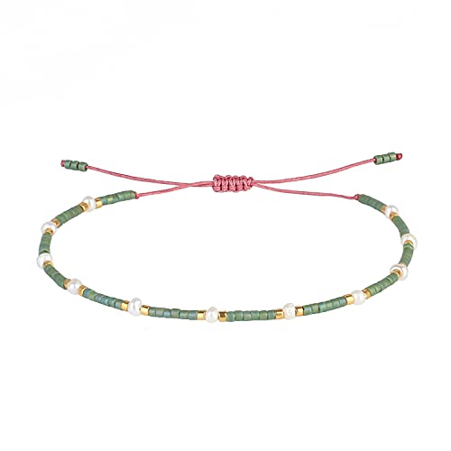 KELITCH Damen Perlenarmbänder Miyuki Perlen Verstellbare Strangarmbänder Handgemachte Freundschaftsarmbänder Schmuck Geschenke von KELITCH