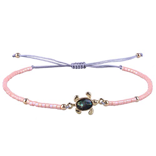 KELITCH Damen Schöne Schildkröte Charm Armbänder Abalone Shell Miyuki Perlen Armbänder Einstellbare Freundschaftsarmbänder KELITCH Damen Schöne Schildkröte Charm Armbänder Abalone Shell Miyuki Perlen Armbänder Einstellbare Freundschaftsarmbänder von KELITCH