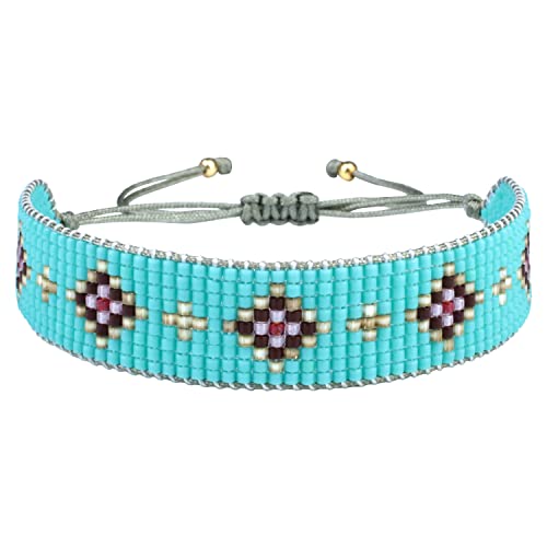 KELITCH Damen Strand Armbänder Quadratische Muster Wrap Armband Miyuki Armbänder Verstellbare Charm Armreifen KELITCH Damen Strand Armbänder Quadratische Muster Wrap Armband Miyuki Armbänder Verstellbare Charm Armreifen von KELITCH